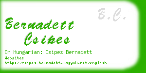 bernadett csipes business card